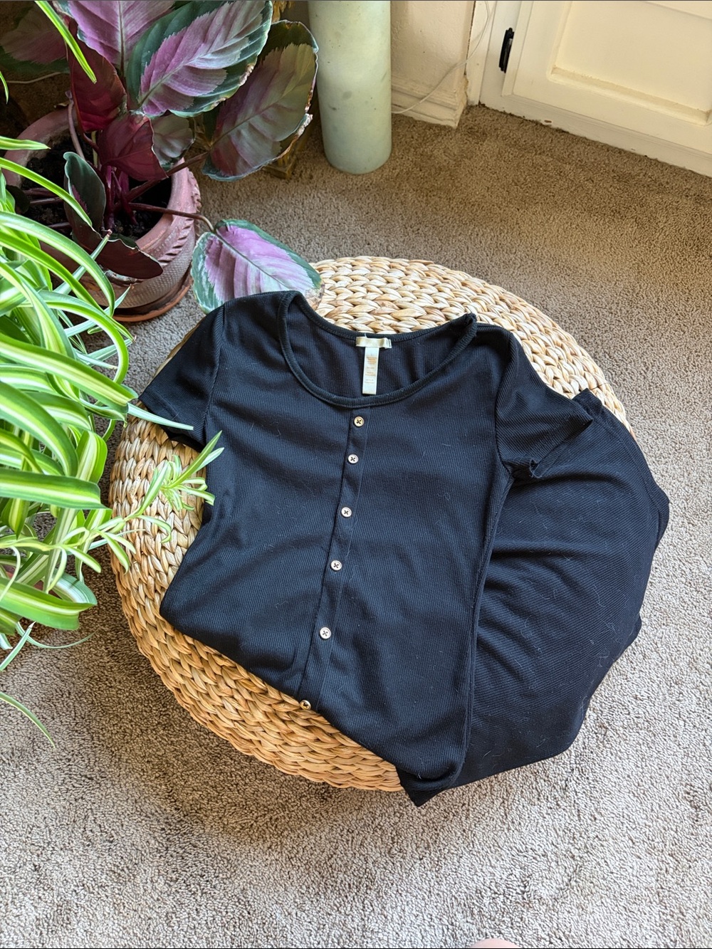 NYC Black Midi Dress with Button Front